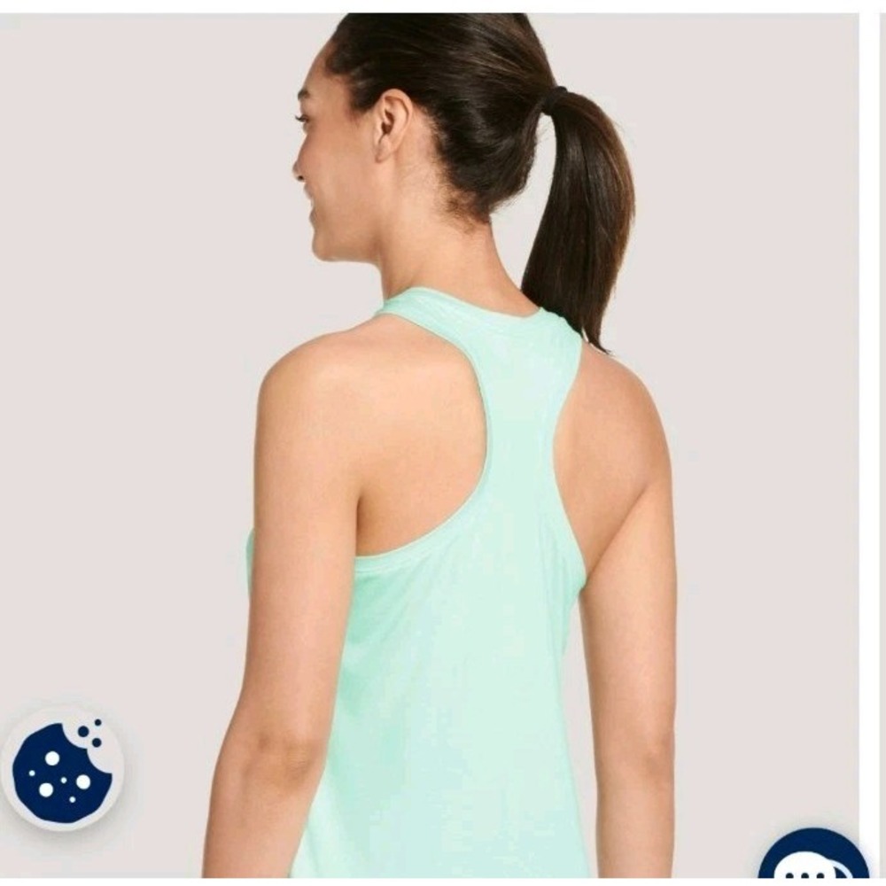 Jockey Womens Activewear Performance Racerback Tank Top Moonlight Jade Green Lg